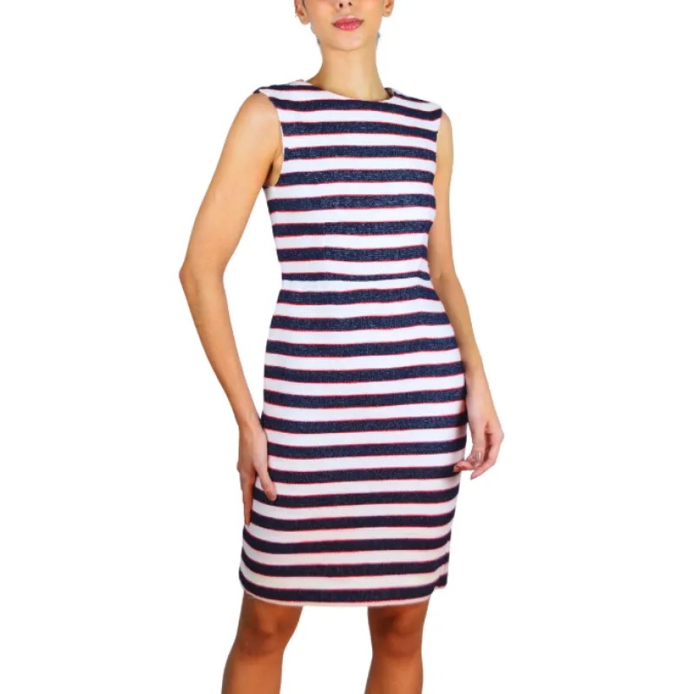 Banana republic striped knee length pencil dress